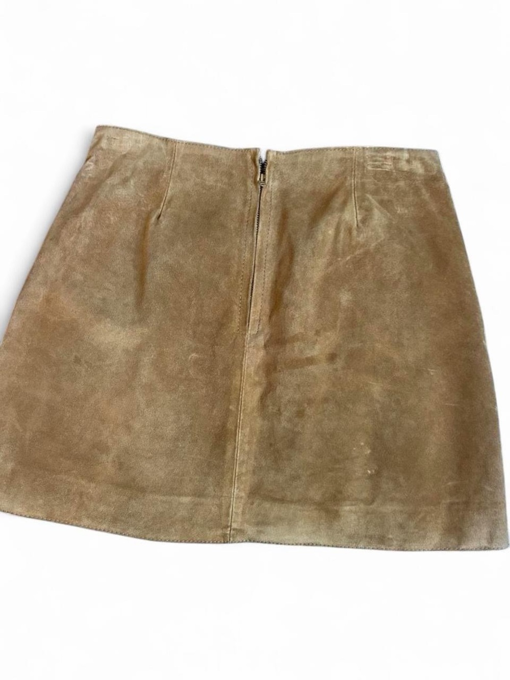 Zara Tan Suede A-Line Mini Skirt